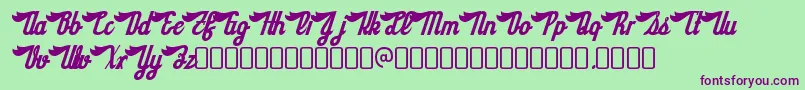 SloeginrickeyRegular Font – Purple Fonts on Green Background
