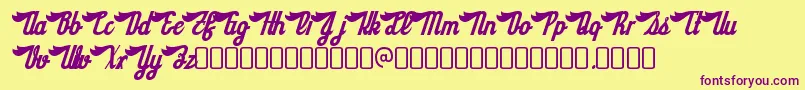 SloeginrickeyRegular Font – Purple Fonts on Yellow Background
