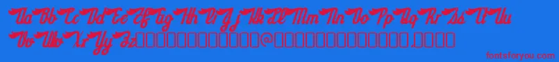 SloeginrickeyRegular Font – Red Fonts on Blue Background