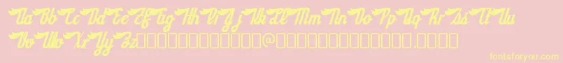 SloeginrickeyRegular Font – Yellow Fonts on Pink Background