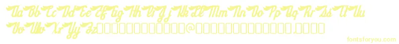 SloeginrickeyRegular-Schriftart – Gelbe Schriften auf weißem Hintergrund