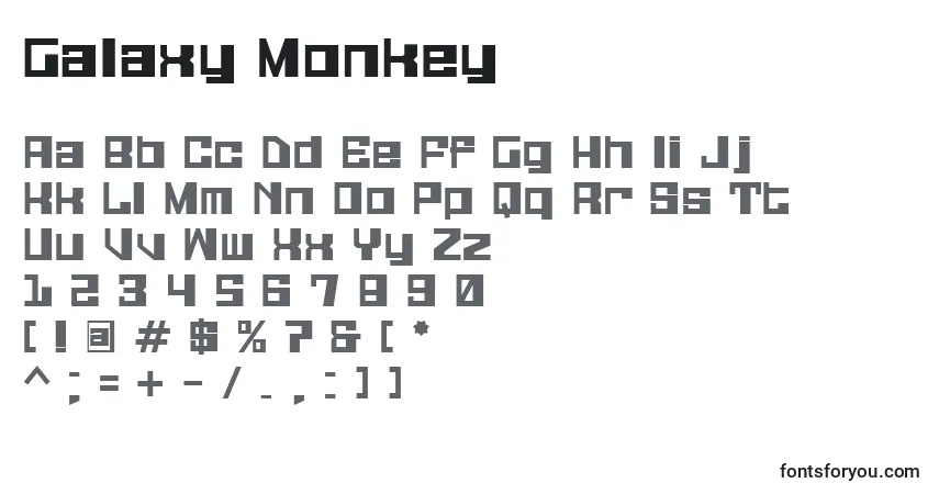 Schriftart Galaxy Monkey – Alphabet, Zahlen, spezielle Symbole