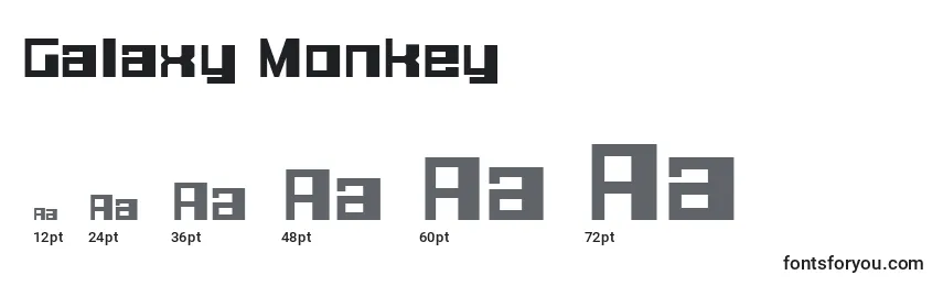 Размеры шрифта Galaxy Monkey
