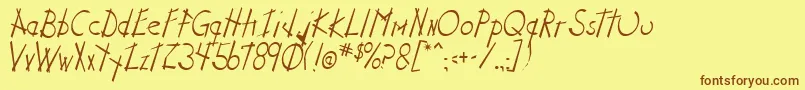 StixNStonz Font – Brown Fonts on Yellow Background
