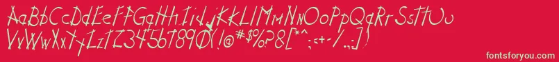 StixNStonz Font – Green Fonts on Red Background