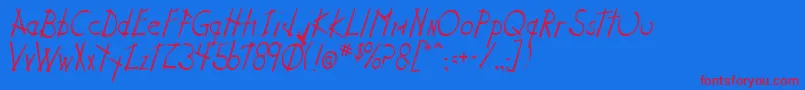 StixNStonz Font – Red Fonts on Blue Background