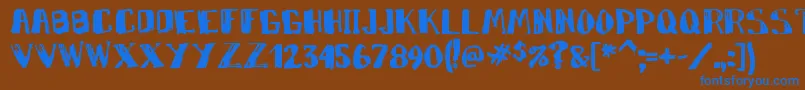 Markym Font – Blue Fonts on Brown Background