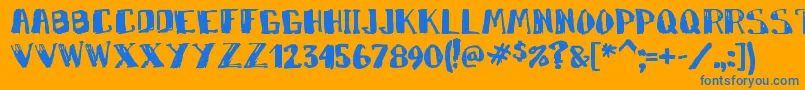 Markym Font – Blue Fonts on Orange Background