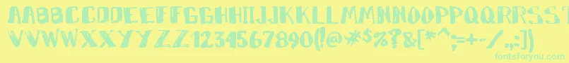 Markym Font – Green Fonts on Yellow Background