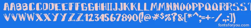 Markym Font – Pink Fonts on Blue Background