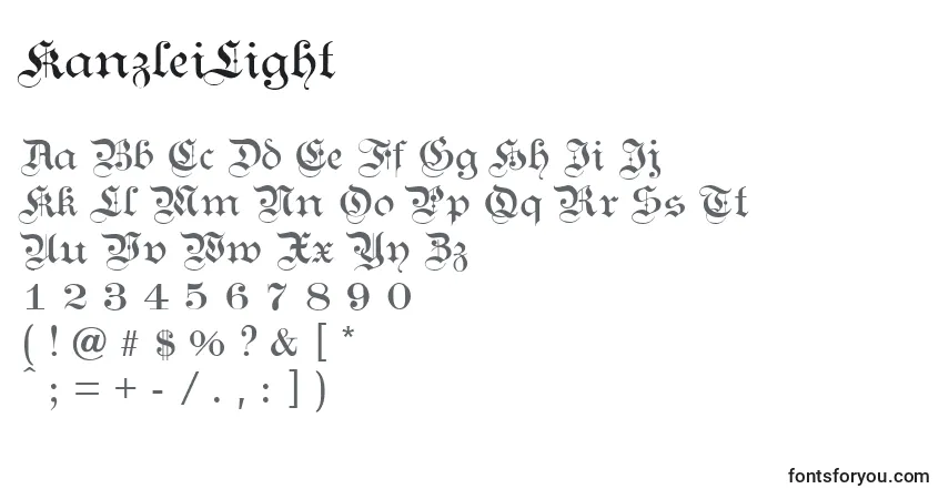 Fuente KanzleiLight - alfabeto, números, caracteres especiales