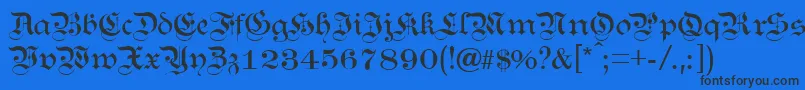 KanzleiLight Font – Black Fonts on Blue Background