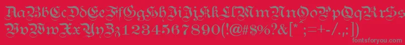 KanzleiLight Font – Gray Fonts on Red Background
