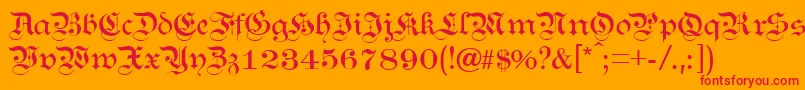 KanzleiLight Font – Red Fonts on Orange Background