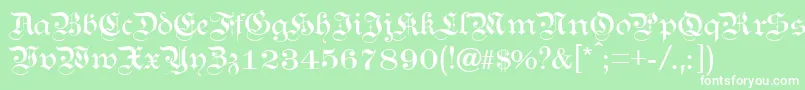 フォントKanzleiLight – 緑の背景に白い文字