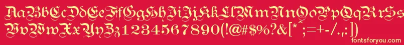 KanzleiLight Font – Yellow Fonts on Red Background