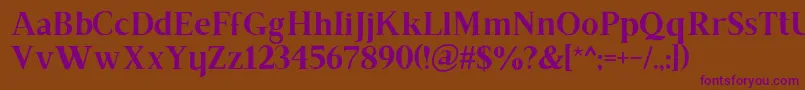 Brixtonrg Font – Purple Fonts on Brown Background