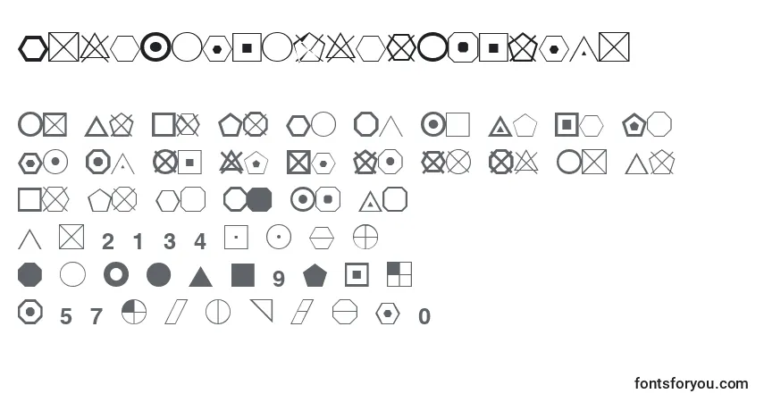 EsriGeometricSymbols-fontti – aakkoset, numerot, erikoismerkit