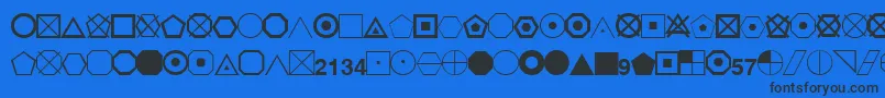 EsriGeometricSymbols-Schriftart – Schwarze Schriften auf blauem Hintergrund