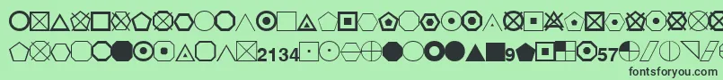 EsriGeometricSymbols Font – Black Fonts on Green Background