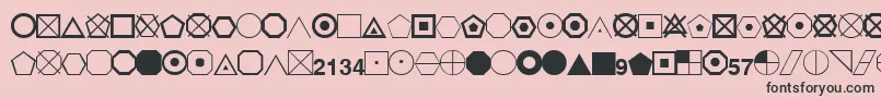 EsriGeometricSymbols-Schriftart – Schwarze Schriften auf rosa Hintergrund