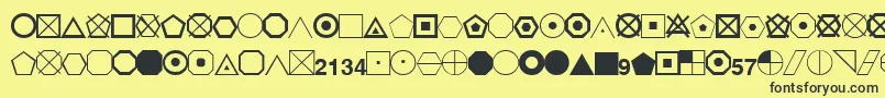 EsriGeometricSymbols Font – Black Fonts on Yellow Background