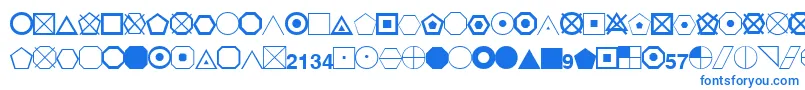 EsriGeometricSymbols Font – Blue Fonts on White Background