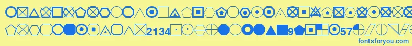 EsriGeometricSymbols Font – Blue Fonts on Yellow Background