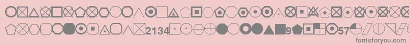 Fonte EsriGeometricSymbols – fontes cinzas em um fundo rosa
