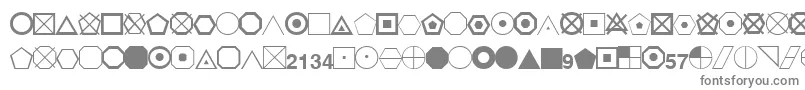 EsriGeometricSymbols-fontti – harmaat kirjasimet valkoisella taustalla