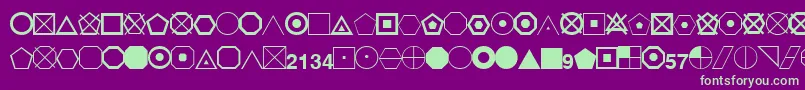 EsriGeometricSymbols-Schriftart – Grüne Schriften auf violettem Hintergrund