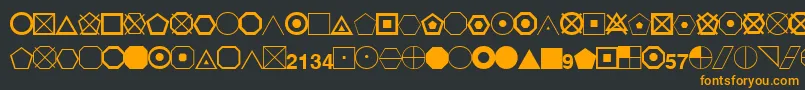 EsriGeometricSymbols-fontti – oranssit fontit mustalla taustalla