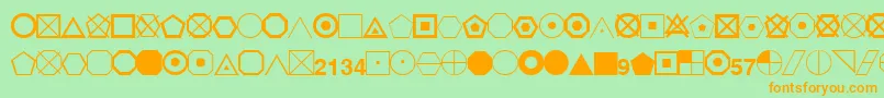 EsriGeometricSymbols Font – Orange Fonts on Green Background