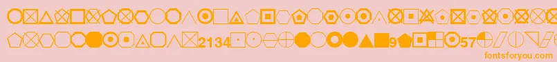 EsriGeometricSymbols-Schriftart – Orangefarbene Schriften auf rosa Hintergrund