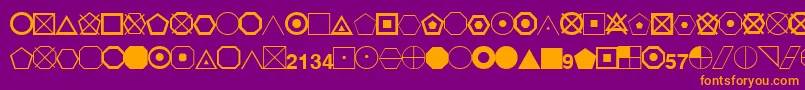 EsriGeometricSymbols Font – Orange Fonts on Purple Background