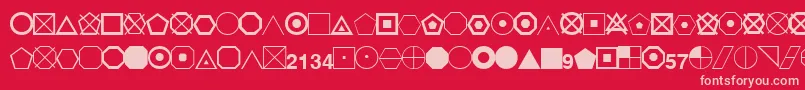 EsriGeometricSymbols Font – Pink Fonts on Red Background