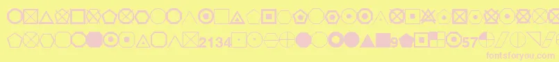 EsriGeometricSymbols-Schriftart – Rosa Schriften auf gelbem Hintergrund