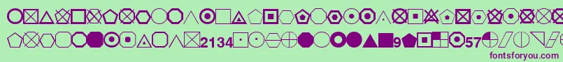 EsriGeometricSymbols Font – Purple Fonts on Green Background