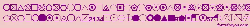 EsriGeometricSymbols-fontti – violetit fontit vaaleanpunaisella taustalla