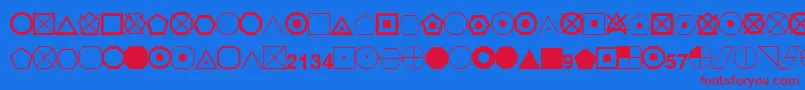 Police EsriGeometricSymbols – polices rouges sur fond bleu