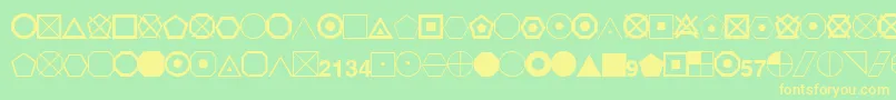 EsriGeometricSymbols-Schriftart – Gelbe Schriften auf grünem Hintergrund