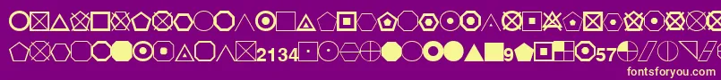 EsriGeometricSymbols Font – Yellow Fonts on Purple Background
