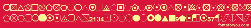 EsriGeometricSymbols Font – Yellow Fonts on Red Background