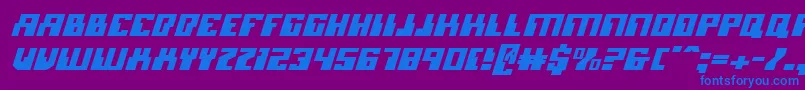 Microniani Font – Blue Fonts on Purple Background