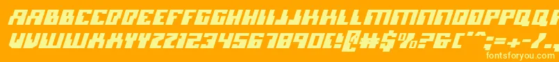 Microniani Font – Yellow Fonts on Orange Background