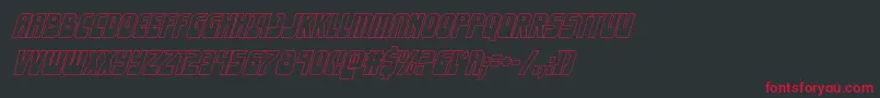 Eldebaranoutital Font – Red Fonts on Black Background