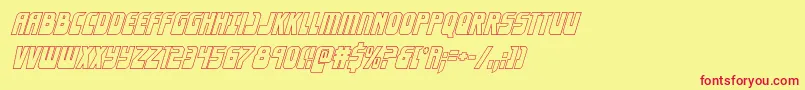 Eldebaranoutital Font – Red Fonts on Yellow Background