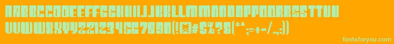 Plast29 Font – Green Fonts on Orange Background