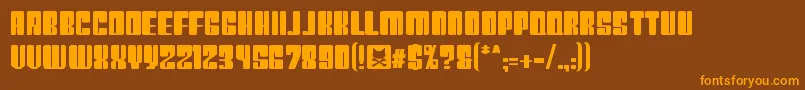 Plast29 Font – Orange Fonts on Brown Background