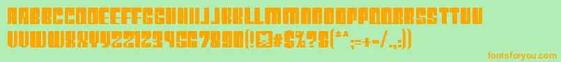 Plast29 Font – Orange Fonts on Green Background